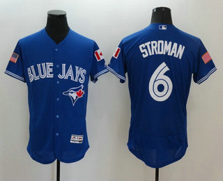 Men's Toronto Blue Jays #6 Marcus Stroman Royal Blue Fashion Stars & Stripes 2016 Flexbase MLB Independence Day Jersey