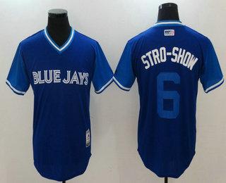 Men's Toronto Blue Jays #6 Marcus Stroman Stro Show Majestic Royal 2017 Little League World Series Players Weekend Stitched Nickname Jersey