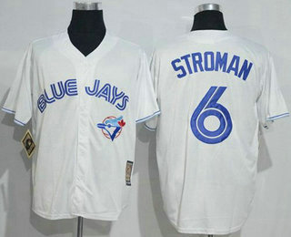 Men's Toronto Blue Jays #6 Marcus Stroman White Majestic Cool Base Cooperstown Collection Player Jersey