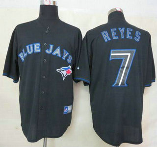 Men's Toronto Blue Jays #7 Jose Reyes 2015 Black Fashion Jersey