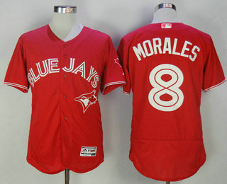 Men's Toronto Blue Jays #8 Kendrys Morales Red Stitched MLB 2017 Majestic Flex Base Jersey