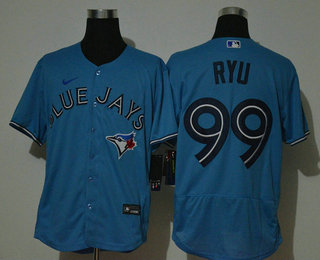 Men's Toronto Blue Jays #99 Hyun-Jin Ryu Blue Stitched MLB Flex Base Nike Jersey