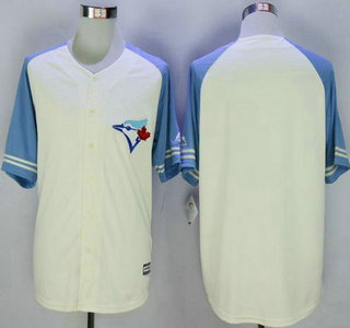 Men's Toronto Blue Jays Blank Cream With Blue Exclusive New Cool Base Jersey