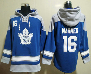 Men's Toronto Maple Leafs #16 Mitch Marner Blue Ageless Must Have Lace Up Pullover Hoodie