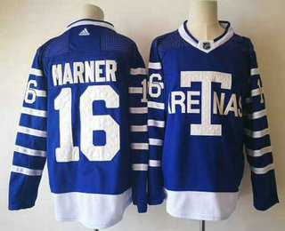 Men's Toronto Maple Leafs #16 Mitchell Marner Royal Blue Throwback Jersey