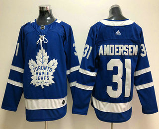 Men's Toronto Maple Leafs #31 Frederik Andersen Royal Blue Home 2017-2018 Hockey Adidas Stitched NHL Jersey