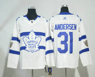 Men's Toronto Maple Leafs #31 Frederik Andersen White 2018 Winter Classic Adidas Stitched NHL Hockey Jersey