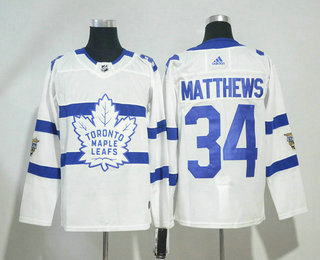 Men's Toronto Maple Leafs #34 Auston Matthew White 2018 Winter Classic Adidas Stitched NHL Hockey Jersey