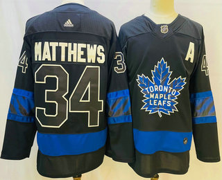 Men's Toronto Maple Leafs #34 Auston Matthews Black X Drew House Inside Out Stitched Jersey