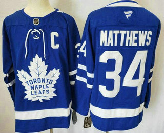 Men's Toronto Maple Leafs #34 Auston Matthews Blue 2024 Stitched Jersey