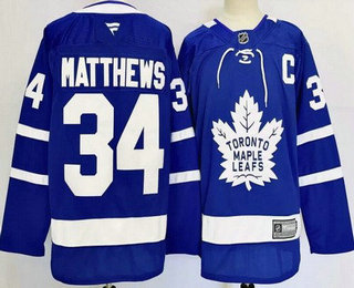 Men's Toronto Maple Leafs #34 Auston Matthews Blue 2025 Stitched Jersey