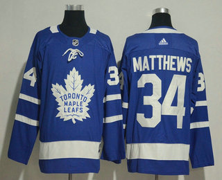 Men's Toronto Maple Leafs #34 Auston Matthews Royal Blue Home 2017-2018 Hockey Adidas Stitched NHL Jersey