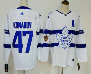 Men's Toronto Maple Leafs #47 Leo Komarov White 2018 Winter Classic Adidas Stitched NHL Hockey Jersey