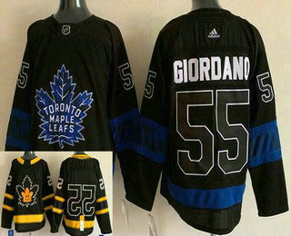Men's Toronto Maple Leafs #55 Mark Giordano Black X Drew House Inside Out Authentic Jersey