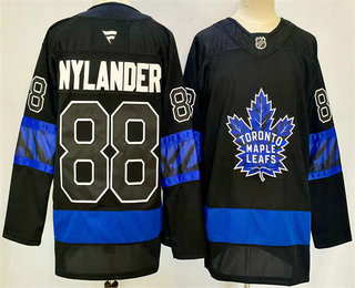 Men's Toronto Maple Leafs #88 William Nylander Black 2024 Stitched Jersey