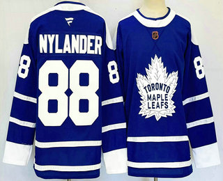 Men's Toronto Maple Leafs #88 William Nylander Blue 2024 Reverse Retro Stitched Jersey