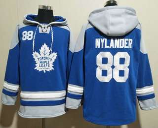 Men's Toronto Maple Leafs #88 William Nylander Blue Ageless Must Have Lace Up Pullover Hoodie