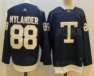 Men's Toronto Maple Leafs #88 William Nylander Navy Blue 2022 Heritage Classic Stitched Jersey