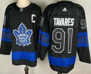 Men's Toronto Maple Leafs #91 John Tavares Black X Drew House Inside Out Stitched Jersey