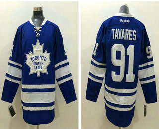 Men's Toronto Maple Leafs #91 John Tavares Blue Third Adidas Stitched NHL Reebok Hockey Jersey