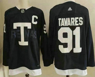 Men's Toronto Maple Leafs #91 John Tavares Navy 2022 Heritage Classic Authentic Jersey