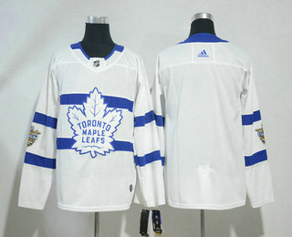 Men's Toronto Maple Leafs Blank White 2018 Winter Classic Adidas Stitched NHL Hockey Jersey