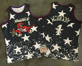 Men's Toronto Raptors #1 Tracy McGrady Black Independence Day Nike AU Hardwood Classics Soul Swingman Throwback Jersey