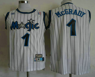 Orlando Magic #1 Tracy McGrady White Hardwood Classics Soul Swingman Throwback Jersey