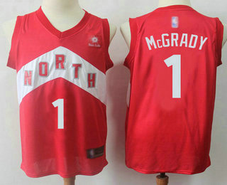 Men's Toronto Raptors #1 Tracy Mcgrady Red Nike Swingman 2018 playoffs Earned Edition Stitched Jersey With The Sponsor Logo