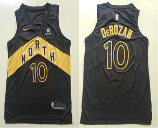 Men's Toronto Raptors #10 DeMar DeRozan Black 2017-2018 Nike NBA Swingman City Edition Jersey