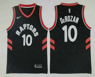 Men's Toronto Raptors #10 DeMar DeRozan Black 2017-2018 Nike Swingman Stitched NBA Jersey