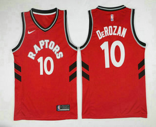 Men's Toronto Raptors #10 DeMar DeRozan Red 2017-2018 Nike Swingman Stitched NBA Jersey