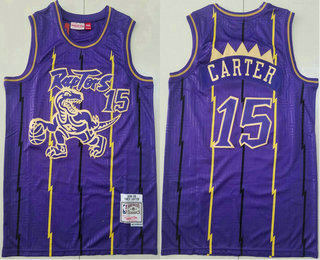 Men's Toronto Raptors #15 Vince Carter 1998-99 Purple Hardwood Classics Soul Swingman Throwback Jersey