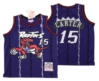 Men's Toronto Raptors #15 Vince Carter 1998-99 Purple Hardwood Classics Soul Swingman Throwback Jersey