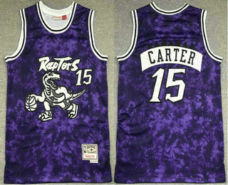 Men's Toronto Raptors #15 Vince Carter Galaxy Constellation Throwback Purple Jersey