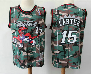 Men's Toronto Raptors #15 Vince Carter NEW 1998-99 Woodland Camo Hardwood Classics Soul Swingman Throwback Jersey