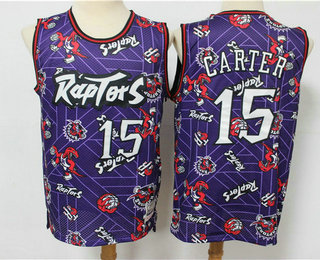 Men's Toronto Raptors #15 Vince Carter Purple Tear Up Pack Mitchell & Ness Swingman Jeresy