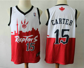 Men's Toronto Raptors #15 Vince Carter Red White 2019 City DNA Stitched Swingman Jersey