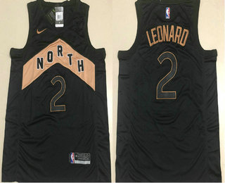 Men's Toronto Raptors #2 Kawhi Leonard Black Nike 2018 NBA ALL Stitched Swingman City Edition Jersey