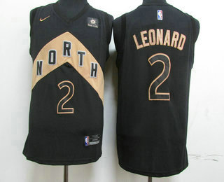 Men's Toronto Raptors #2 Kawhi Leonard Black Nike 2018 NBA Swingman City Edition Jersey