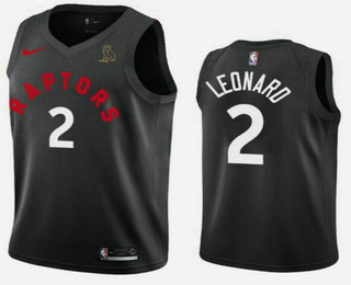 Men's Toronto Raptors #2 Kawhi Leonard Black Raptors X OVO Swingman Jersey