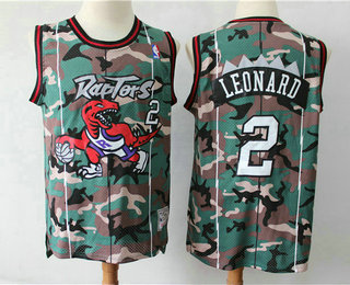 Men's Toronto Raptors #2 Kawhi Leonard NEW Woodland Camo Hardwood Classics Soul Swingman Throwback Jersey