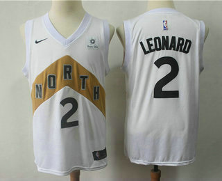 Men's Toronto Raptors #2 Kawhi Leonard New White 2019 City Edition NBA Swingman Sun Life Jersey