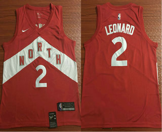 Men's Toronto Raptors #2 Kawhi Leonard Red Nike Swingman 2018 playoffs Earned Edition Stitched Jersey