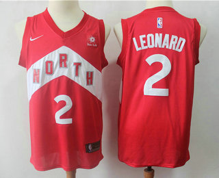 Men's Toronto Raptors #2 Kawhi Leonard Red Nike Swingman 2018 playoffs Earned Edition Stitched Jersey With The Sponsor Logo