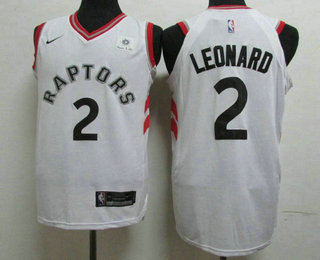 Men's Toronto Raptors #2 Kawhi Leonard White 2018 Nike Authentic Sun Life Stitched NBA Jersey