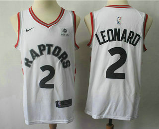 Men's Toronto Raptors #2 Kawhi Leonard White 2018 Nike Swingman Sun Life Stitched NBA Jersey