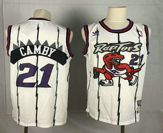 Men's Toronto Raptors #21 Marcus Camby Hardwood Classic White Swingman Jersey