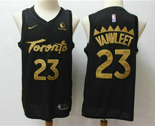 Men's Toronto Raptors #23 Fred VanVleet Black 2020 Nike City Edition Swingman Jersey With The Sponsor Logo