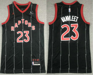 Men's Toronto Raptors #23 Fred VanVleet Black 2021 Brand Jordan City Edition Swingman Jersey With The Sponsor Logo